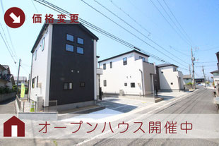 岡山市北区西辛川の新築一戸建て分譲住宅の外観 物件詳細ページにリンク