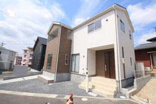 岡山県倉敷市中庄の新築一戸建て分譲住宅の外観 物件詳細ページにリンク