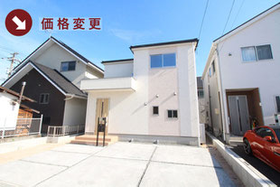 岡山県岡山市東区西大寺浜の新築一戸建て分譲住宅の外観 物件詳細ページにリンク