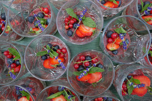 Pudding mit Fruchtspiegel