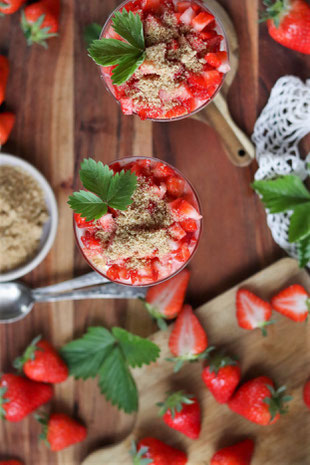 einfaches Erdbeerdessert