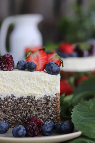 Mohntorte mit Creme