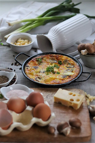 vegetarisches Omelete mit Erdäpfel undKäse
