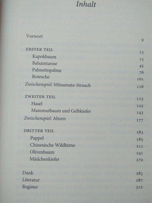 Der Gesang der Bäume Inhaltsverzeichnis