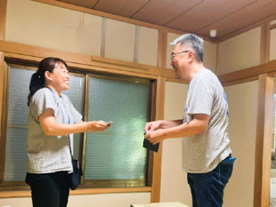 放課後児童支援委員の岩﨑様へご挨拶