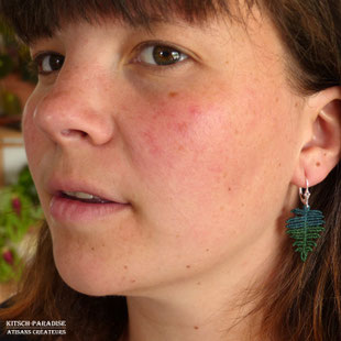 boucles doreille fougère micromacrame printaniere