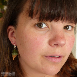 boucles doreille fougère micromacrame
