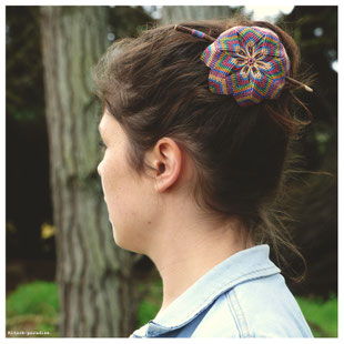 KP Kitsch-paradise artisans créateurs barrette macramé accessoire de cheveux