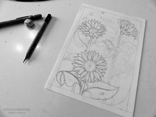 linogravure gouge tournesol linocut