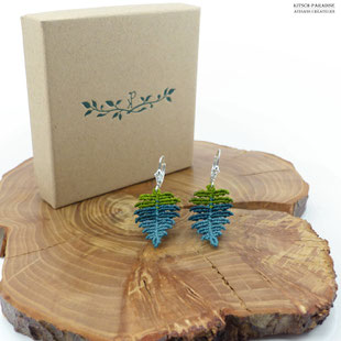 boucles doreille fougère micromacrame
