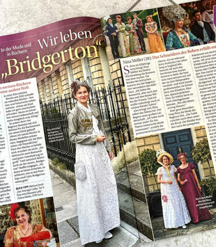 Foto von Epochs of Fashion Feature in Bild der Frau 2024 zu Regencymode und Jane Austen