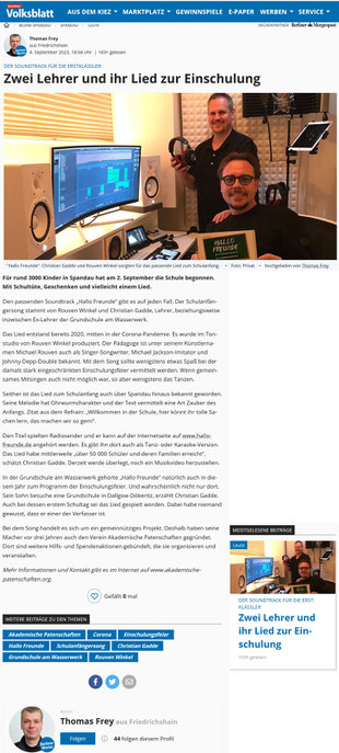 Quelle: Berliner Woche / Spandauer Volksblatt 4.9.2023