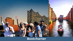 Private Bootstour auf der Elbe mit Blick auf die Hamburger Skyline