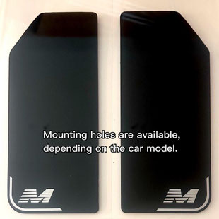      Black Racing flaps with silver M logo