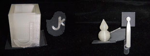参加高校生が製作した3D造形物の例(サポート材未除去)