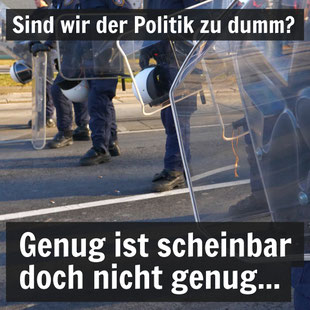 Polizist*innen mit Vollschutz in einer Reihe nebeneinander