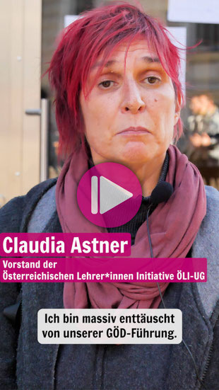 Videostandbild: Claudia Astner vor der GÖD