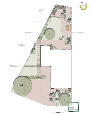 Veel inheemse planten in groene tuin Woudenberg