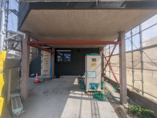 住宅ガレージ補強鉄骨：工事後