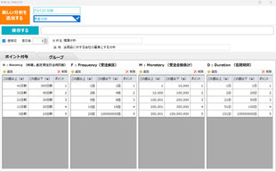 R、F、M、Dのパラーメーター設定マスタ。