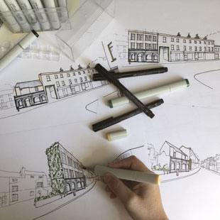 Vision Sketch for Margate Regeneration by Heidi Mergl Architect