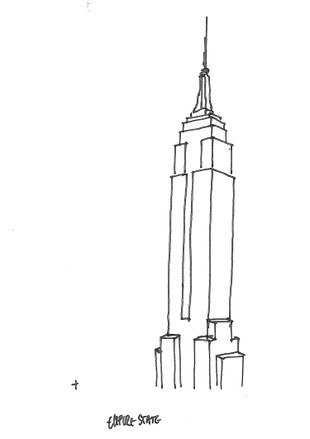 The Empire State Building sketched by Heidi Mergl Architect