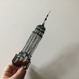 Empire State Building - art deco 3d sketching by Heidi Mergl Architect