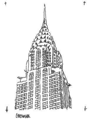 Chrysler Building sketched by Heidi Mergl Architect