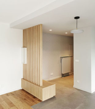 REALISATION CLAUSTRA SEPARATIF ET MEUBLE A CHAUSSURES SUR MESURE  - Lionel CERTIER - Architecte d'intérieur à Strasbourg