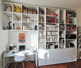 BIBLIOTHEQUE BLANCHE SUR MESURE - Lionel CERTIER - Architecture d'intérieur