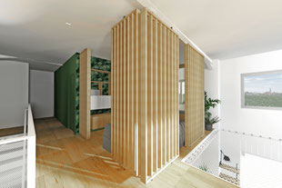 CREATION D'UNE MEZZANINE AVEC BRISE-SOLEIL REGLABLES - LIONEL CERTIER -