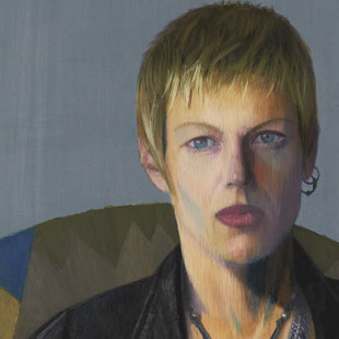pastel and watercolor, portrait, woman