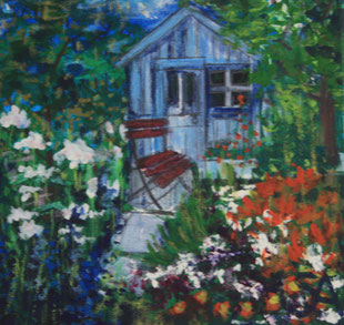 Allotment Shed painting - Sally-Anne Adams Artist