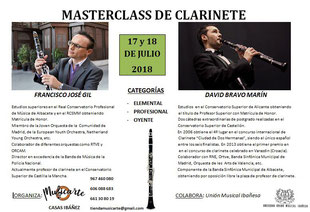 curso clarinete masterclass Paco Gil Francisco José David Bravo Casas Ibáñez
