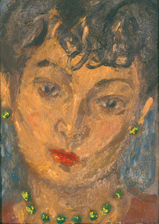 《緑色の首飾りの女》1936　油彩