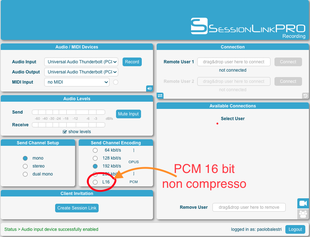 flusso PCM 16 bit
