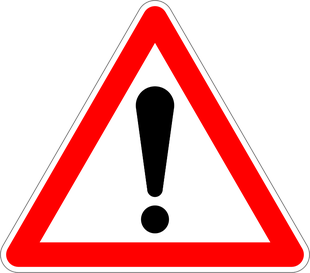 Nebenwirkungen von Lidrandpflege Produkten wie Blephagel Duo, Warnschild als Abbildung