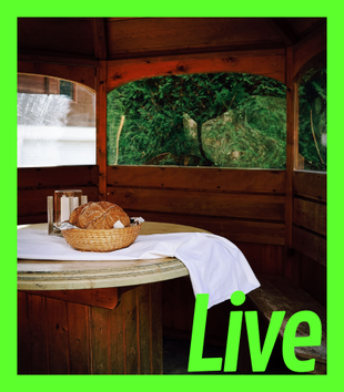 livingroom and garden in Reiters Ferienhaus | Urlaub am Bauernhof