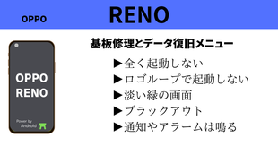 故障したoppo Reno からデータ救出・復旧と基盤修理のメニュー表