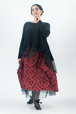 Festliches Longshirt mit Tüllsaum