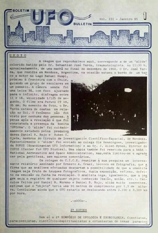Boletim UFO Bulletin (Vol. 3 - N.1 - Janeiro de 1985)
