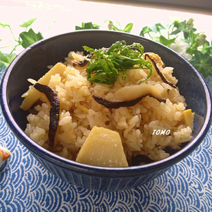 旨みたっぷり♪麺つゆで楽々！筍と大洲産原木乾しいたけの炊き込みご飯　by TOMO(柴犬プリン)