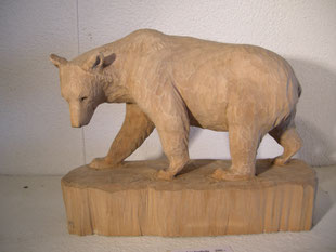 Holzschnitzerei Holzschnitzkunst Holzfigur Baer Braunbär