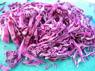 Rotkohl klein geschnitten