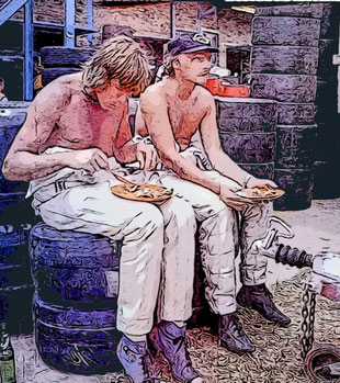 James Hunt & Niki Lauda by Muneta & Cerracín