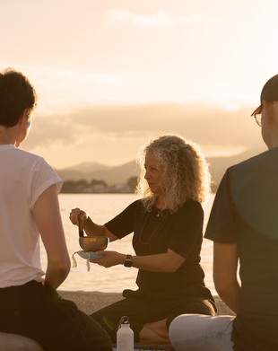 small group meditation by the sea Mallorca