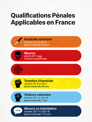 Qualifications pénales applicables en France pour les crimes d'honneur