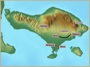 Denpasar, Bali, Ubud, Sanur, Jatiluwih, Sidemen