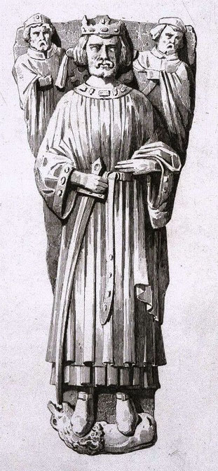 Fig. 8 : Pierre tombale de Jean sans Terre (Cathédrale de Worcester)