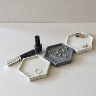 Concrete Hexagon Trinket Set of 3 by PASiNGA